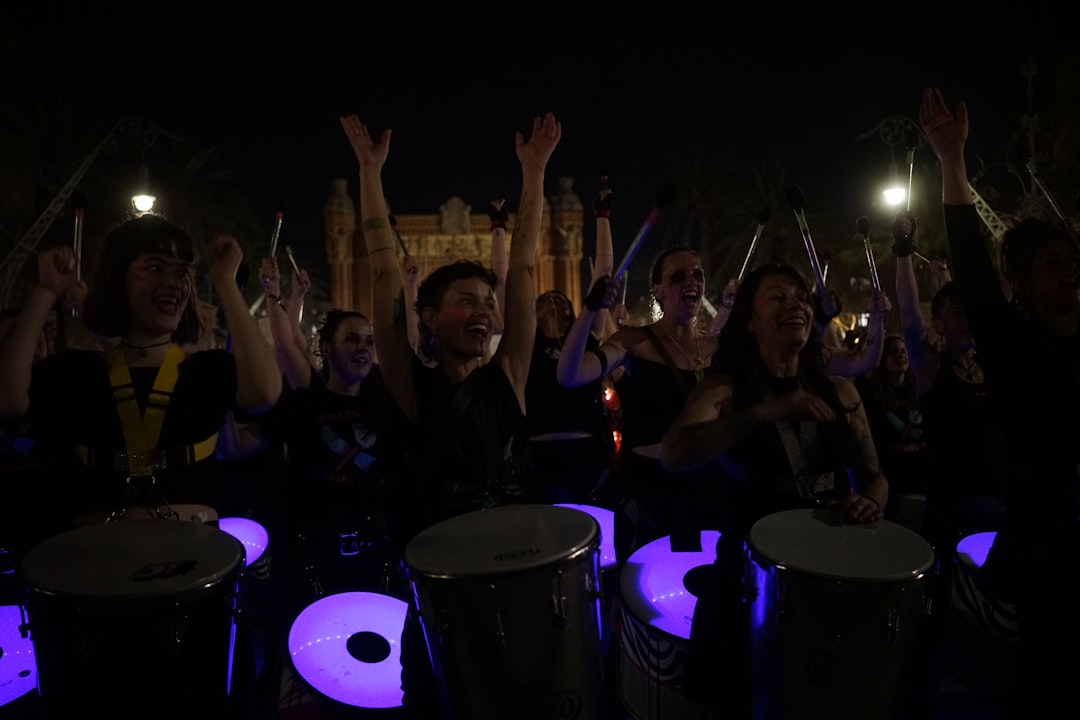 Barcelona warehouse rave lights