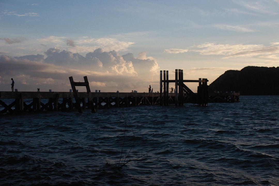 Bocas del Toro wooden dock sunset
