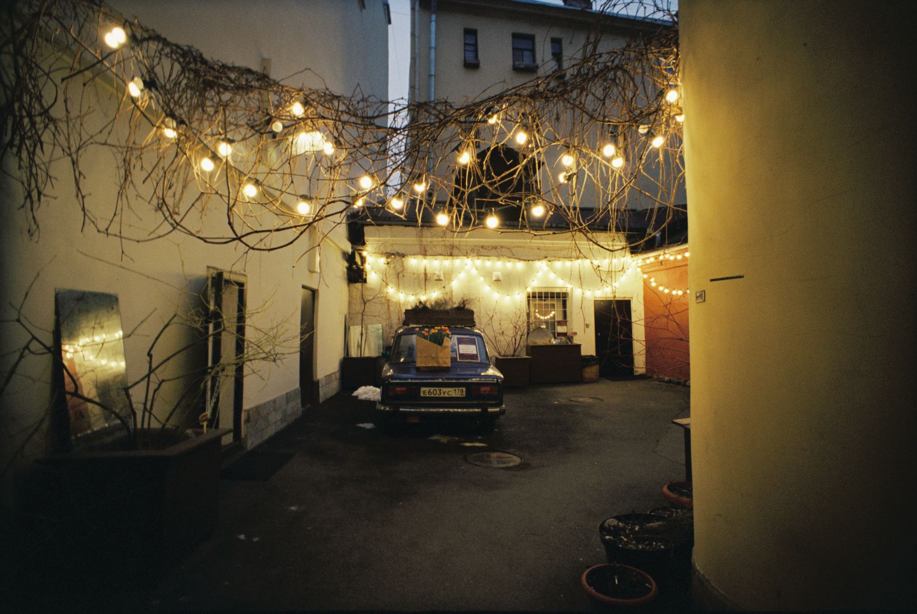 Fabrika Tbilisi courtyard night