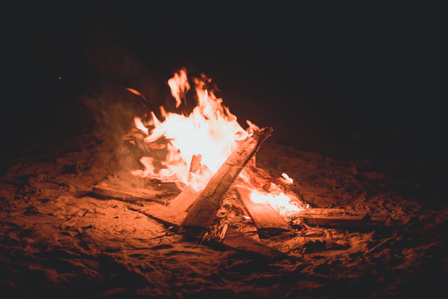 thailand beach bonfire night