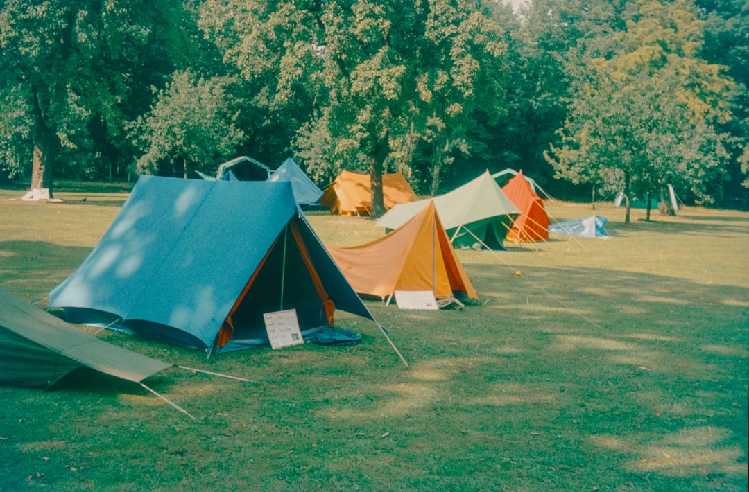 festival campsite tents UK night