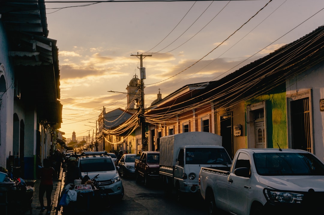 Granada Nicaragua colonial street sunset