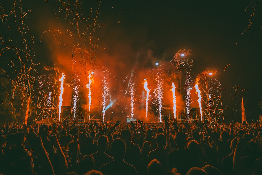 outdoor electronic music crowd stage